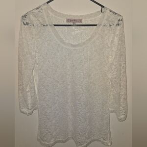 Young Essence Stretch White Lace Top